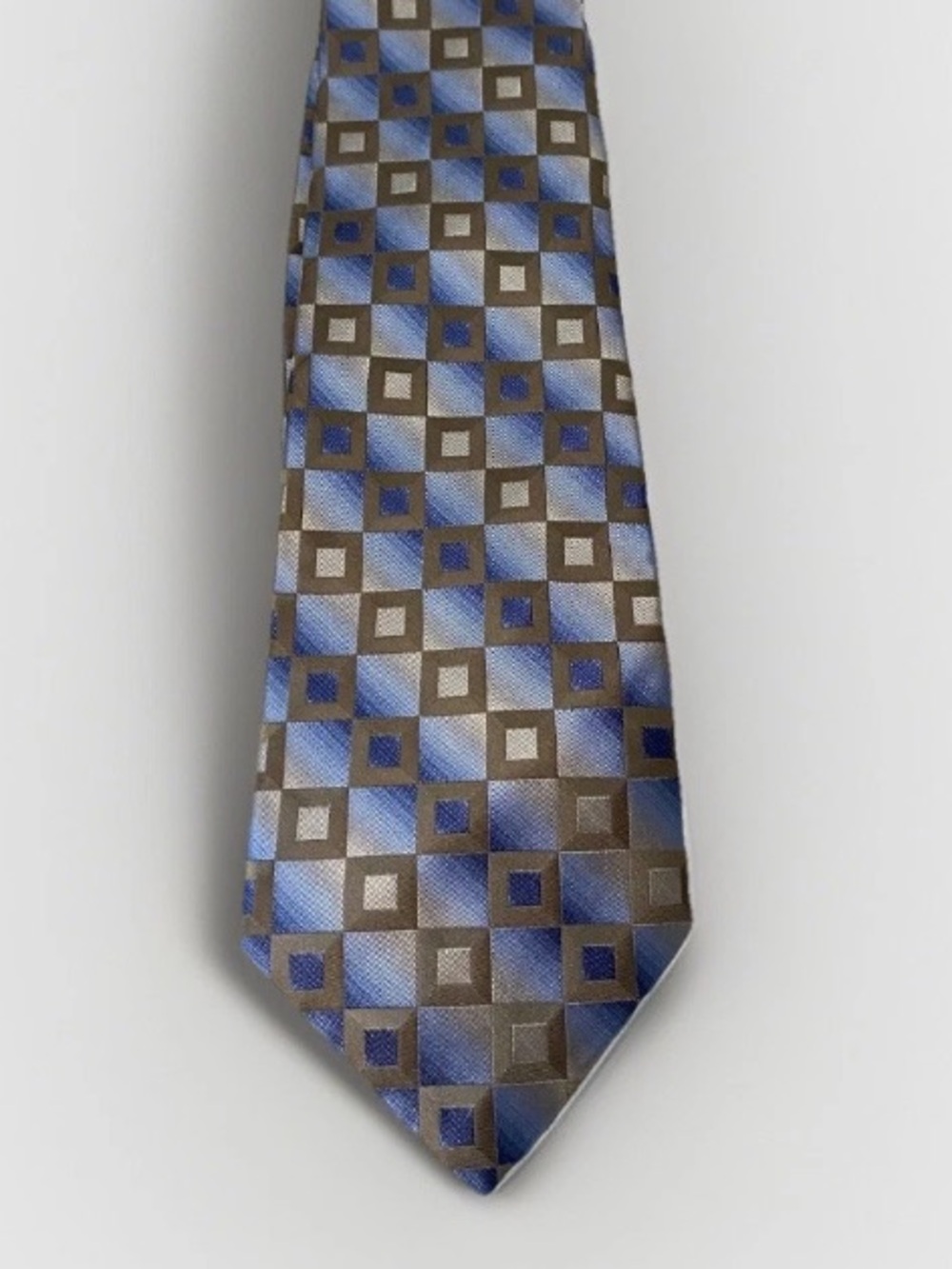 Arrow Blue and Gray Diamond-Grid Silk Tie